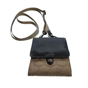 Mosey 10 Plastic Bottles Rehabilitated Wallet Bag Tan Brown Nylon Trim Crossbody